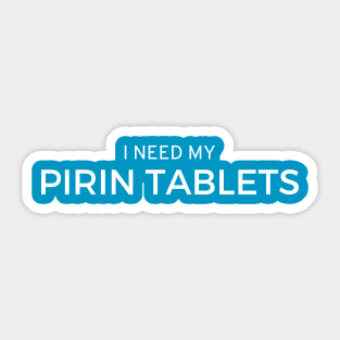 Pirin Tablets | The Birdcage | White Print Sticker